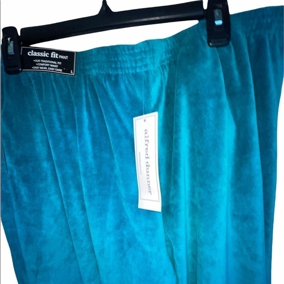 NWT- 2PC Alfred Dunner Velour Lounge Pants/Jacket color Jade size XL - Picture 8 of 9